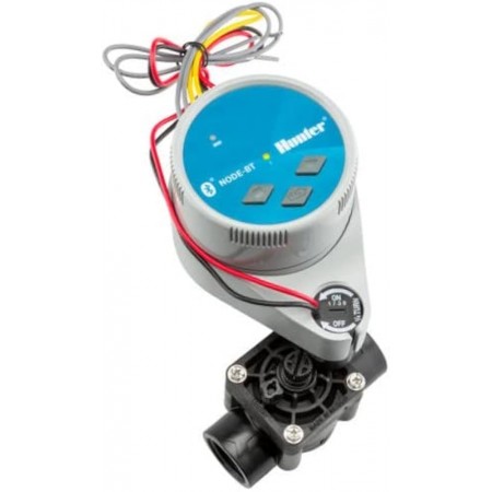 Hunter NODE-BT-100-VALVE-B – Programador Bluetooth a pilas 1 estación, con electroválvula PGV-101G-B y solenoide 9 V