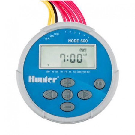 Hunter NODE-600 – Programador a pilas NODE 6 estaciónes, sin solenoides